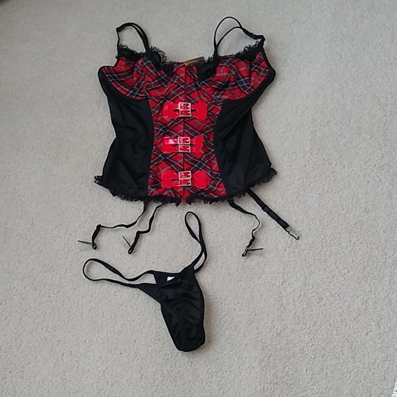 DREAMGIRL Plaid Teddy - Picture 3 of 6